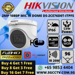 BUY 4+1 FREE! HIKVISION DS-2CE76D0T-ITPFS 2MP AUDIO IR DOME