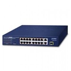 PLANET FGSD-1821P 16-Port 10/100TX 802.3at PoE + 2-Port 10/1