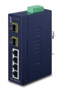 PLANET LRE-101 IP30, Industrial IPv4/IPv6, 4-Port Coax + 2-P