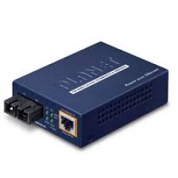 PLANET FTP-802S15 IEEE802.3af PoE 10/100TX - 100Base-FX (SC)