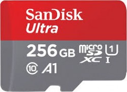SanDisk Ultra microSDXC, SQUAC 256GB, A1, C10, U1, UHS-I, 15