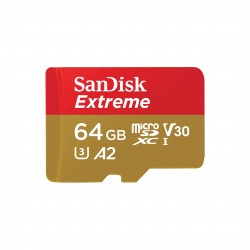 SanDisk Extreme microSDXC, SQXAH 64GB, V30, U3, C10, A2, UHS