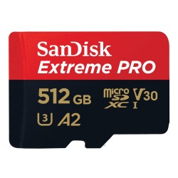 SanDisk Extreme Pro microSDXC, SQXCD 512GB, V30, U3, C10, A2