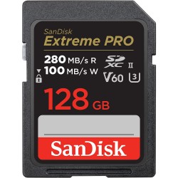 SanDisk Extreme Pro SDXC,128GB, V60, U3, C10, UHS-II, 280MB/