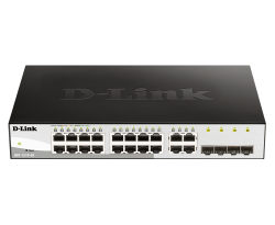 D-LINK 16-port UTP 10/100/1000Mbps, 4-port Gigabit SFP DGS-1