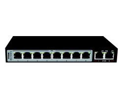 D-LINK DES-F1010P-E 250M 8-Port 10/100 PoE Switch + 2 Uplink