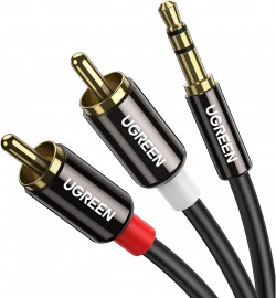 UGREEN AV116-10591 3.5mm male to 2RCA male cable 5.0m, Metal