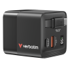 Verbatim GaN Charger 65W 2 Port Cable Display US/UK/EU VM322