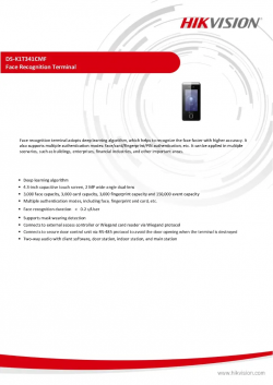 HIKVISION DS-K1T341CMF FACIAL/FINGERPRINT DOOR ACCESS