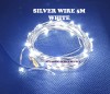 5M SILVER WIRE WHITE LED ( BATTERY PACK ) FAIRY LIGHT