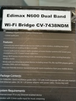 Edimax N600 Dual Band Wi-Fi Bridge CV-7438NDM