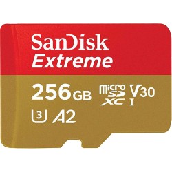 SANDISK 256GB EXTREME CLASS 10 V30 A2 UP TO 190MB/S MICRO SD