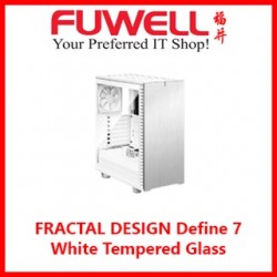 FRACTAL DESIGN Define 7 White Tempered Glass Clear Tint