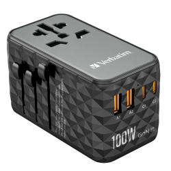 Verbatim UTA-06 GaN III Universal Travel Adapter with 2 x US